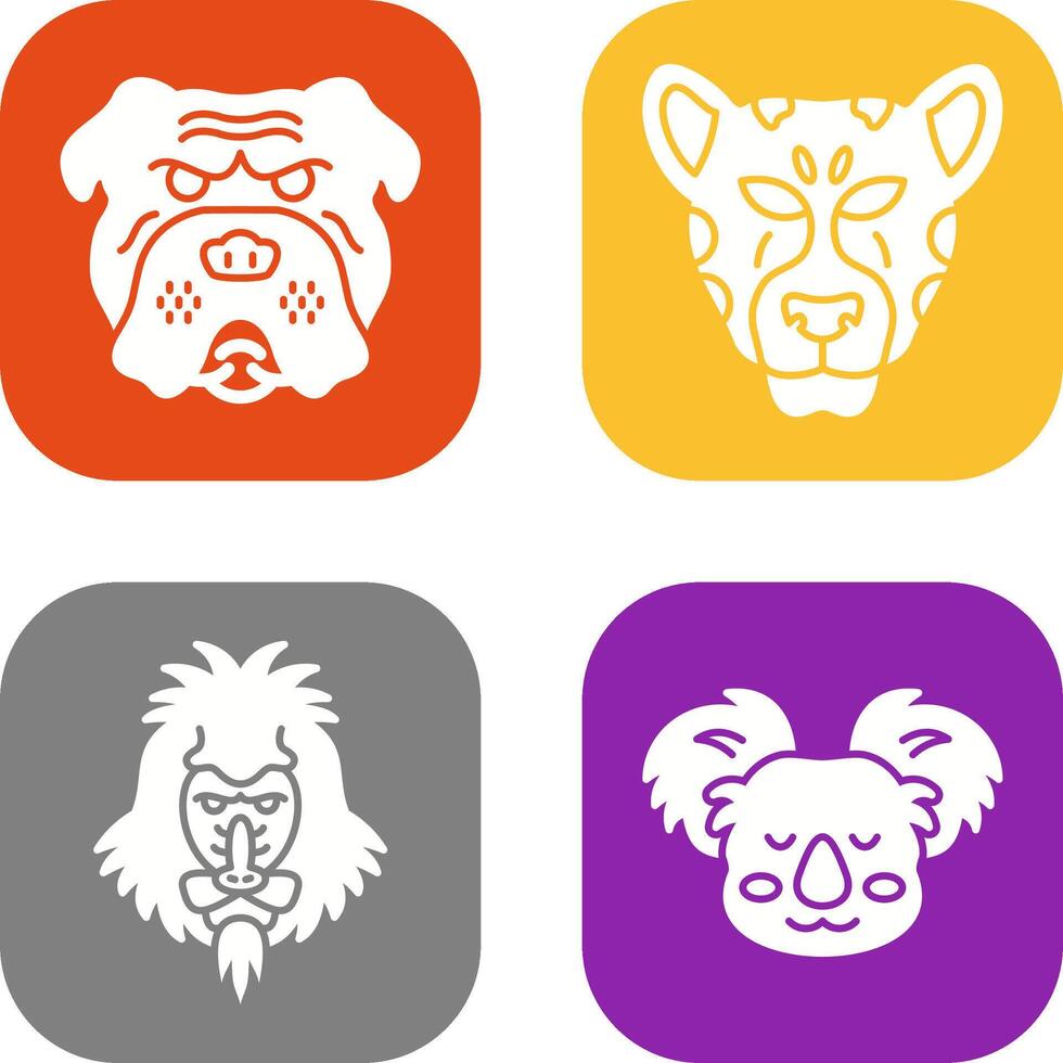 Bulldog and leopard Icon vector