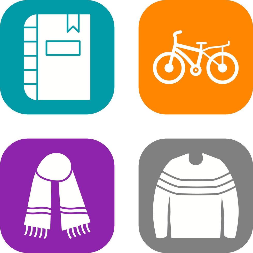 Diary and Bicycle Icon vector