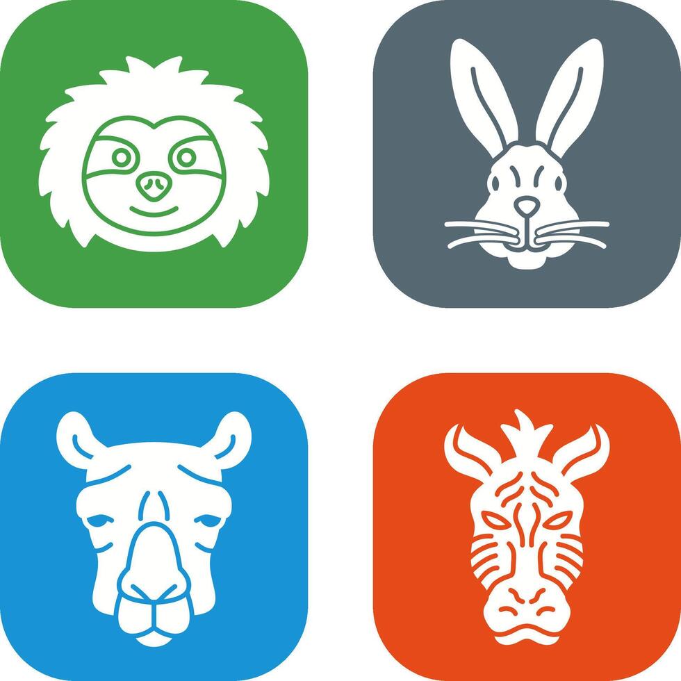 Sloth and Rabbit Icon vector