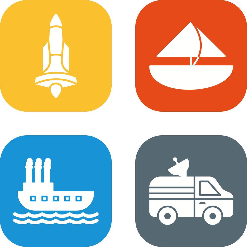 Rocket and Small Yacht Icon vector