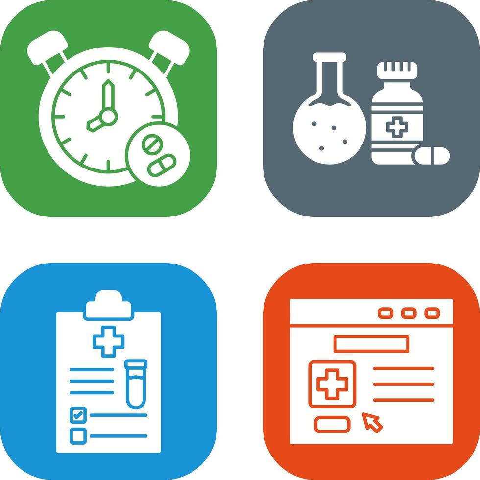 Clock and test tube Icon vector