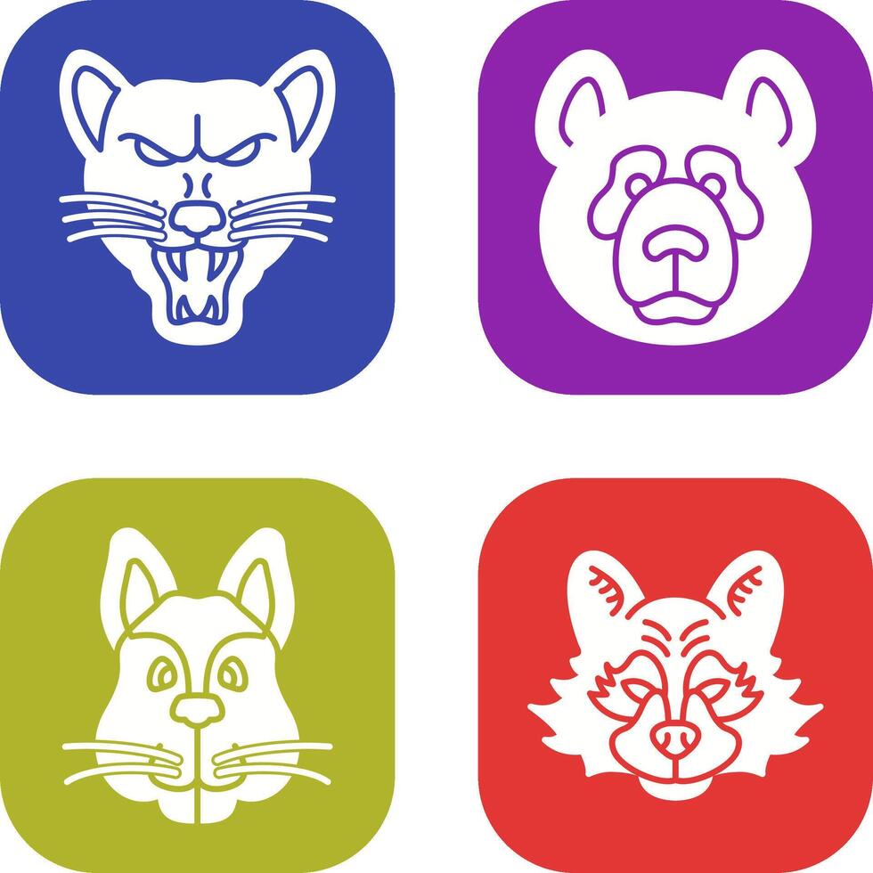 Wolf and Panda Icon vector