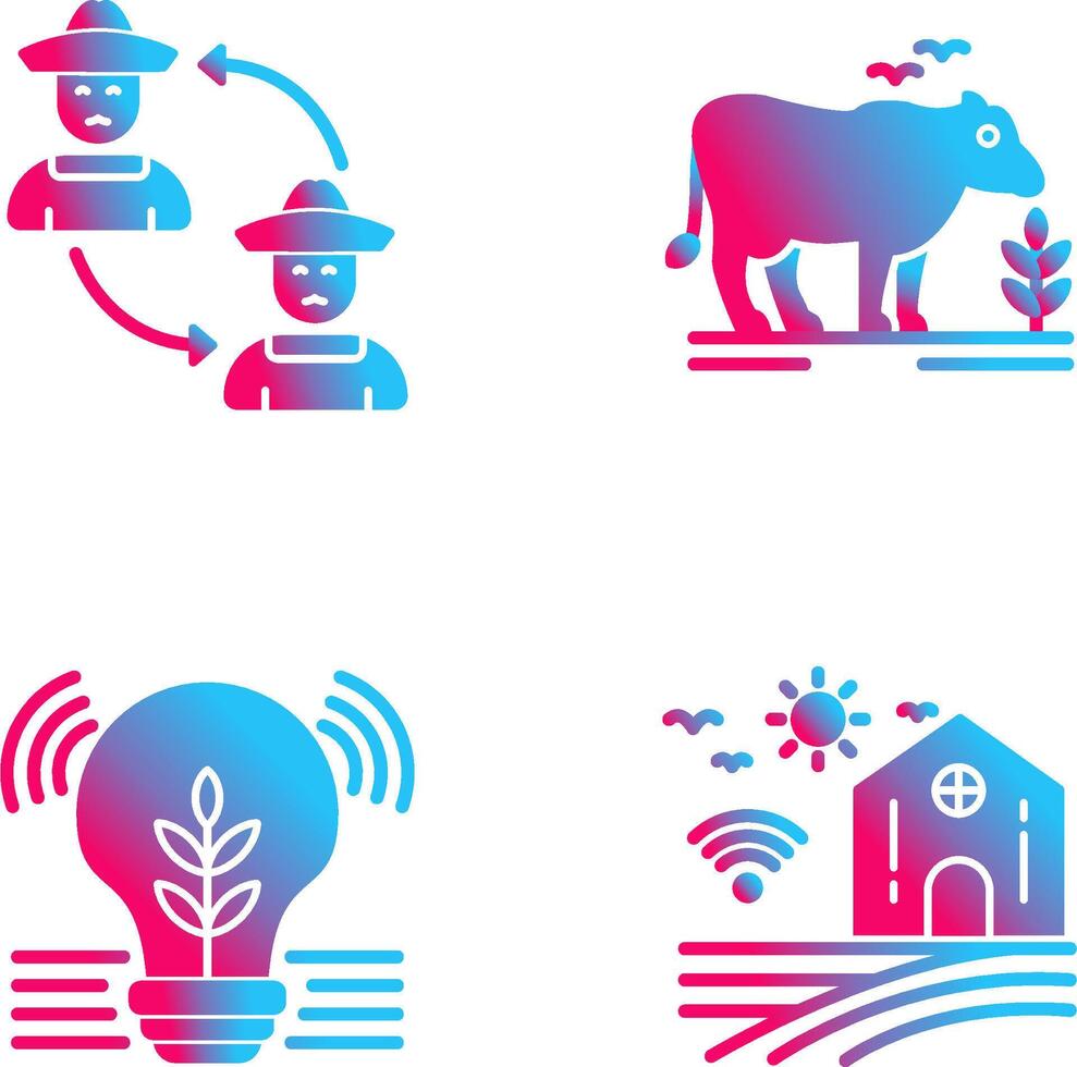 Connect and Cattle Icon vector
