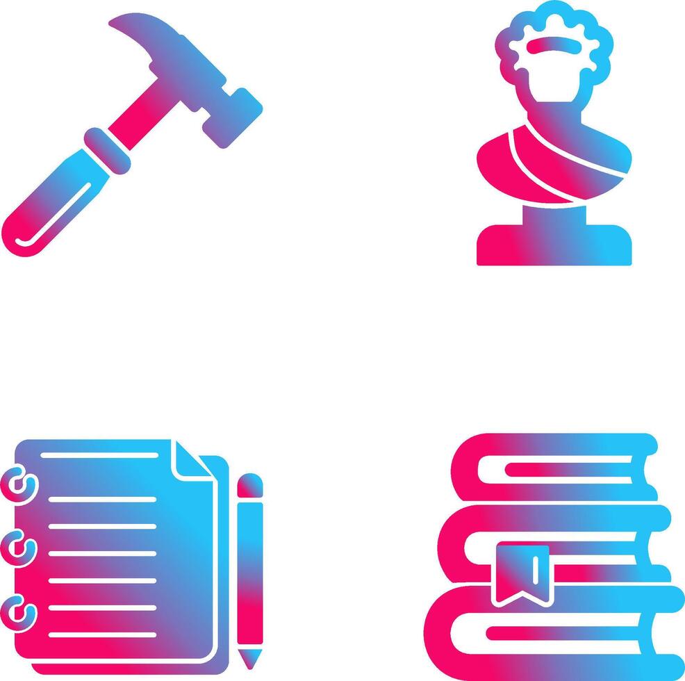 Hammer and Statue Icon vector