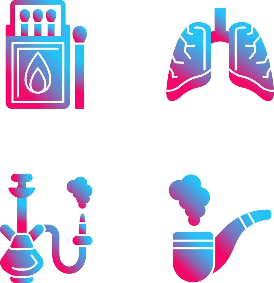 Match Box and Lungs Icon vector