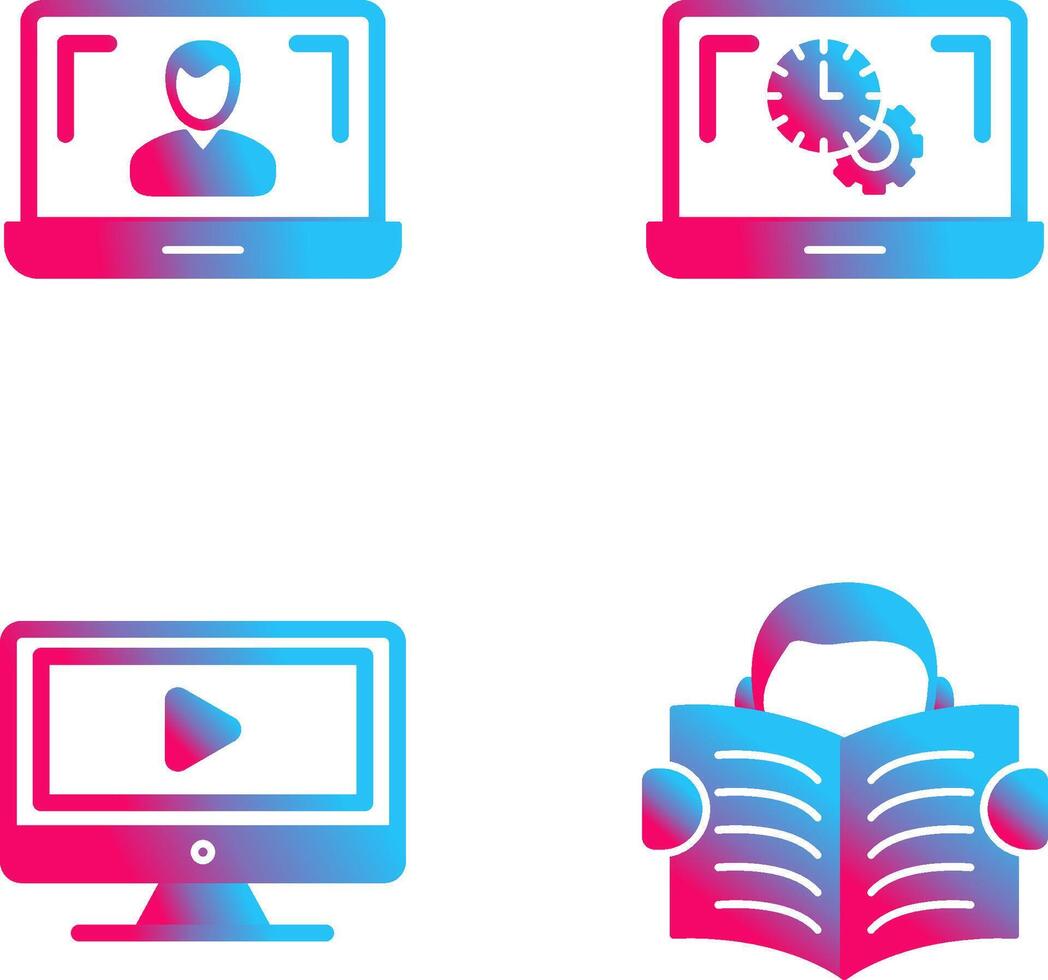 Flex Time and Online Lesson Icon vector