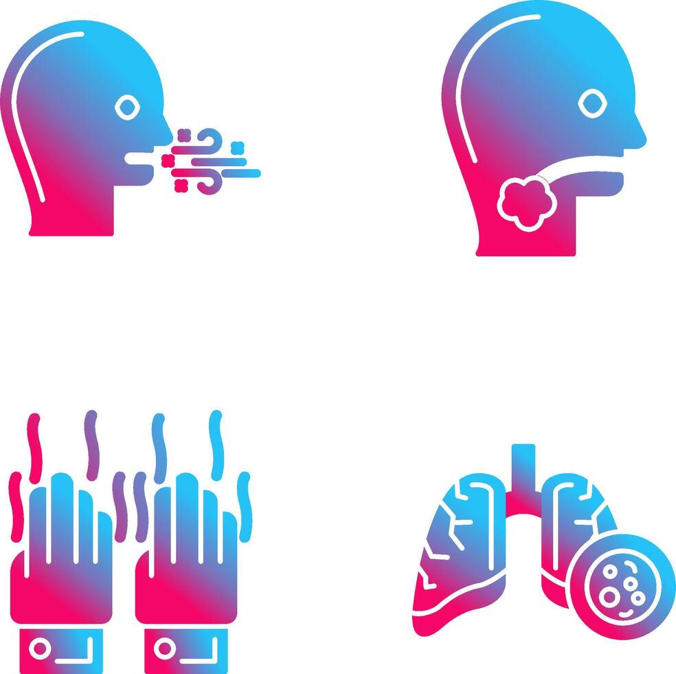 Bad Breath and Throat Cancer Icon vector