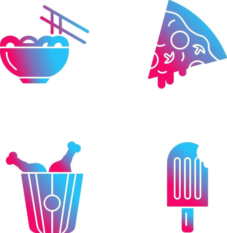 Chinese food and Pizza Icon vector