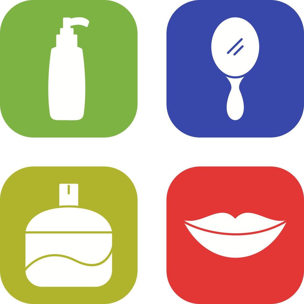 cosmético producto y espejo icono vector