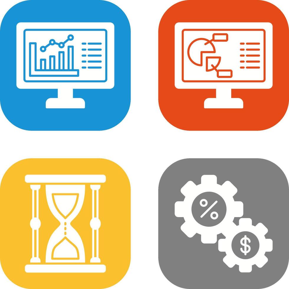 Graph and Pie Chart Icon vector