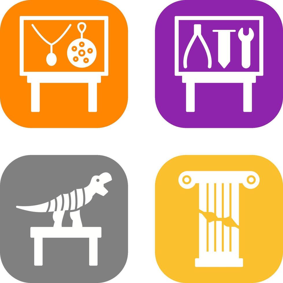 Jewel Exhibit and Tools Exhibit Icon vector