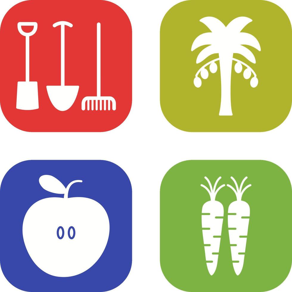 Gardening Tools and Palm tree Icon vector