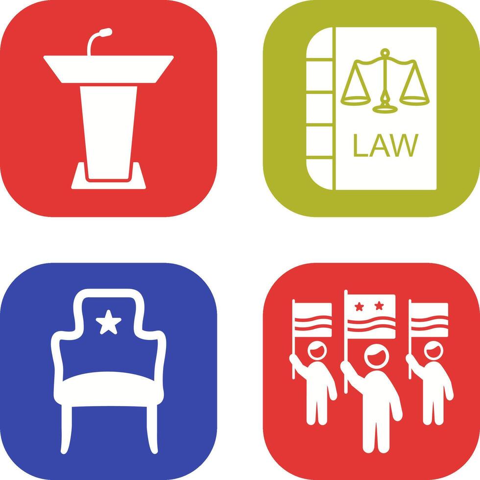 Podium and Law Icon vector