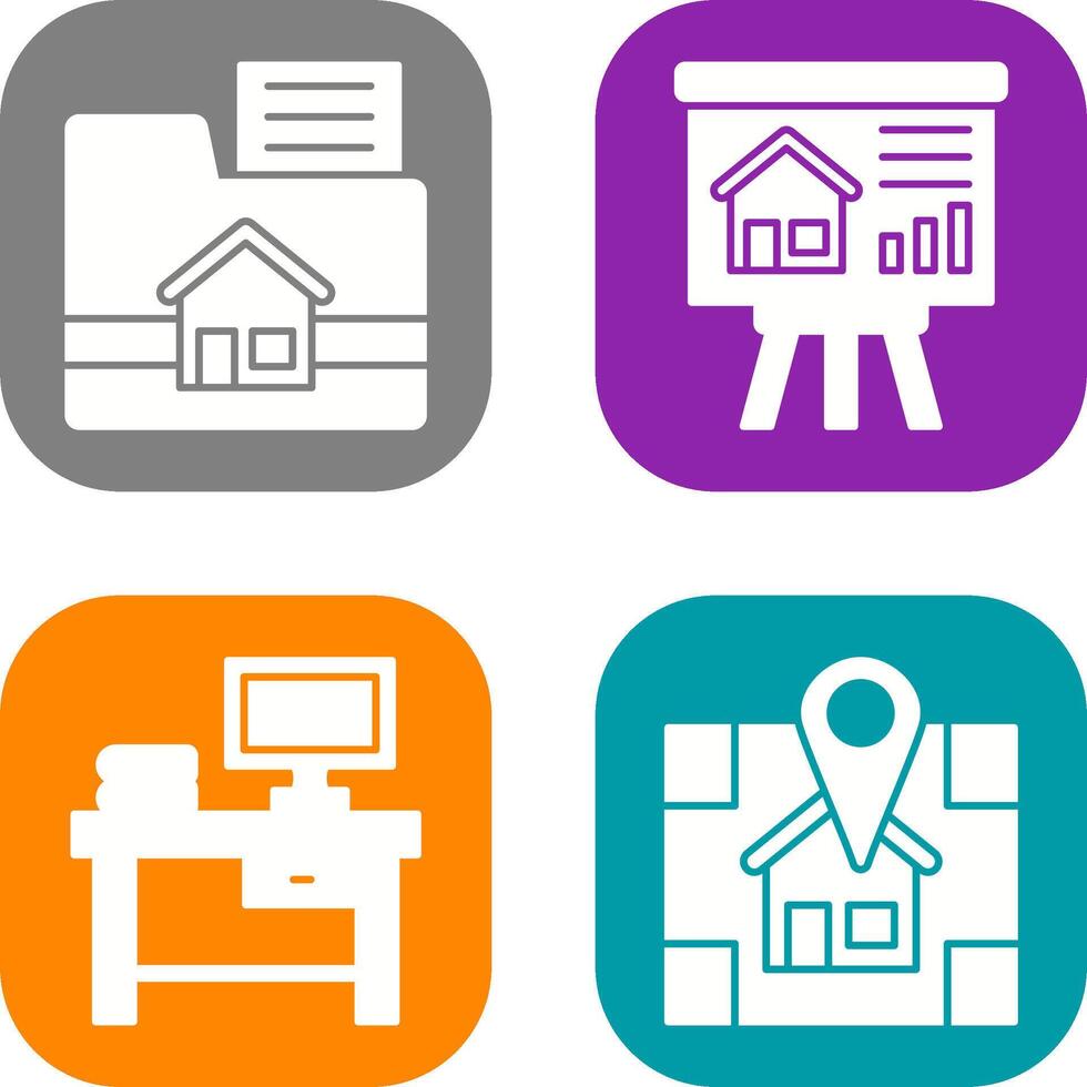 Folder and Presentation Icon vector