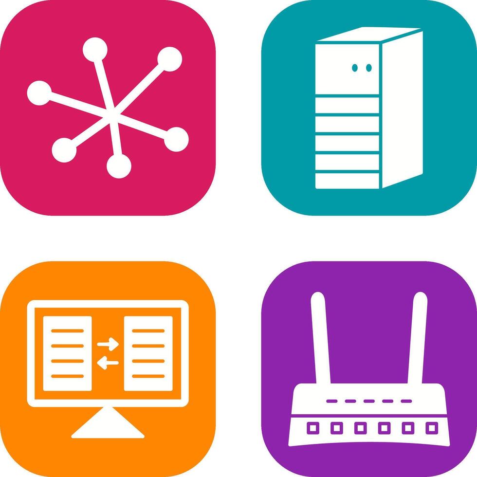 Internet and Server Network Icon vector