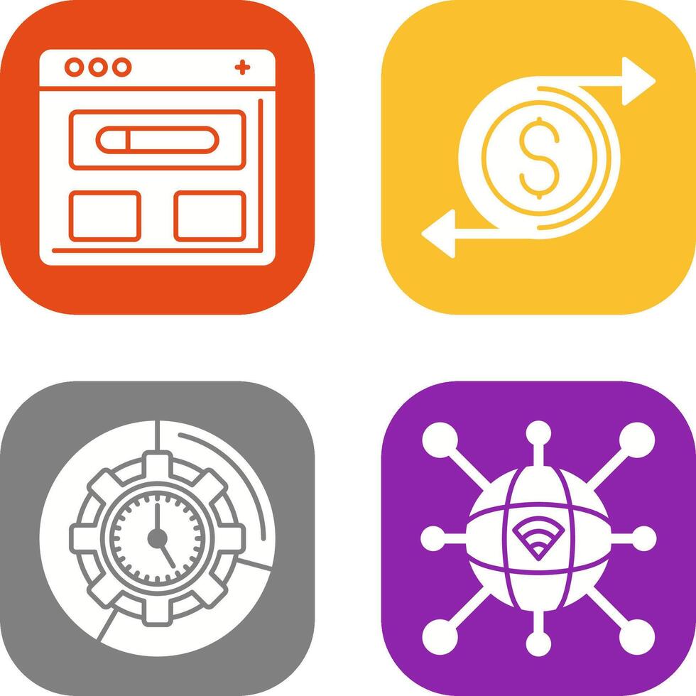 Brwoser and Money Icon vector