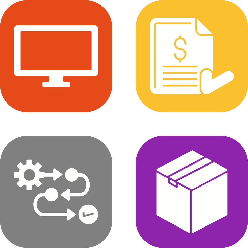 Monitor and Invoice Icon vector