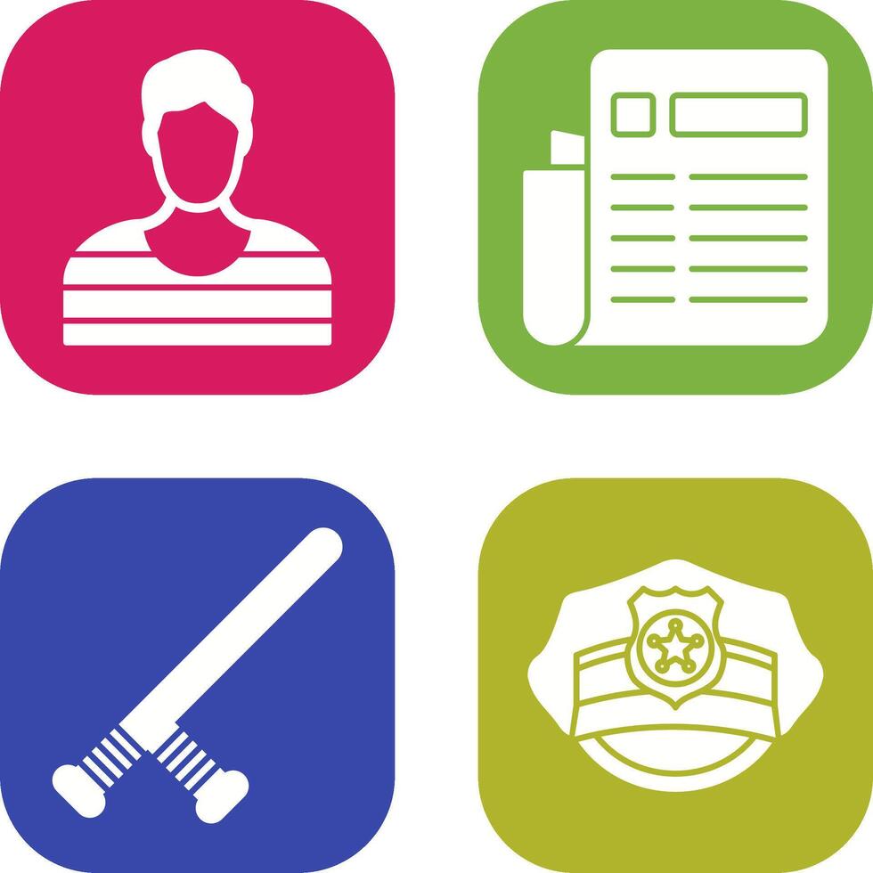 Prisioner and Newespaper Icon vector