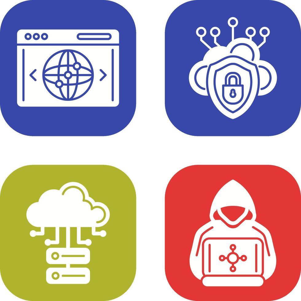 Cloud Security and Website Icon vector