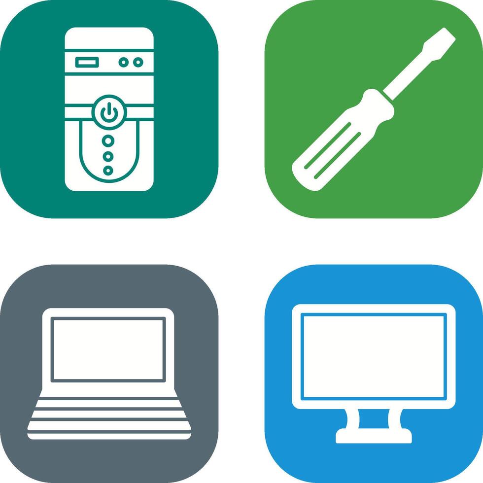 Cpu and Screw driver Icon vector