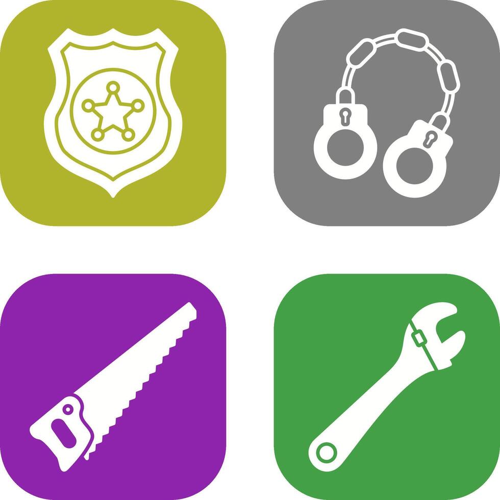 Police shield and Handcuff Icon vector