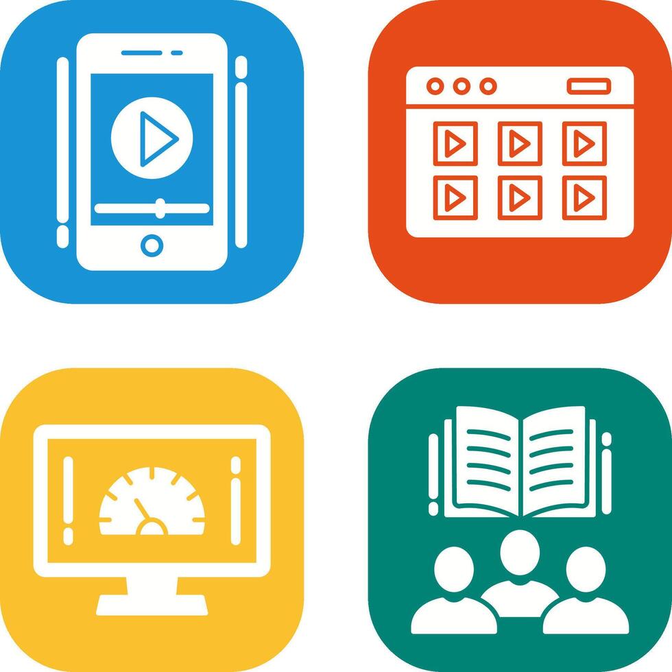 Smartphone and Online Course Icon vector