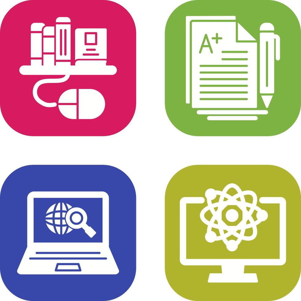 Digital Library and Essay Icon vector