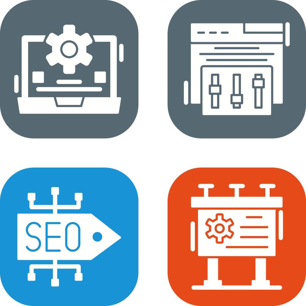 Campaign Tweaks and Laptop Icon vector