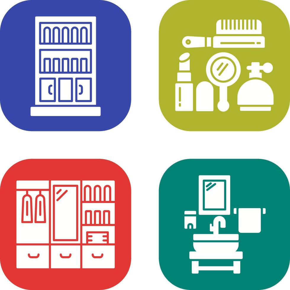 Book Shelf and Makeup Icon vector