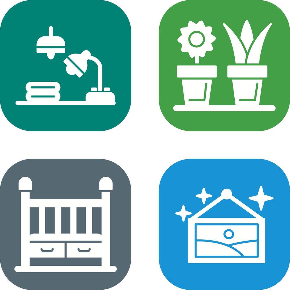 Lamps and House Plants Icon vector