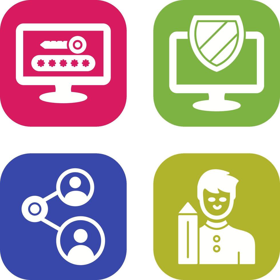 Password and Shield Icon vector