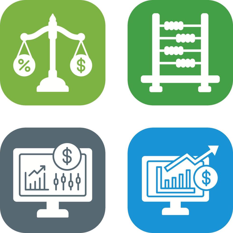 Scale and Abacus Icon vector