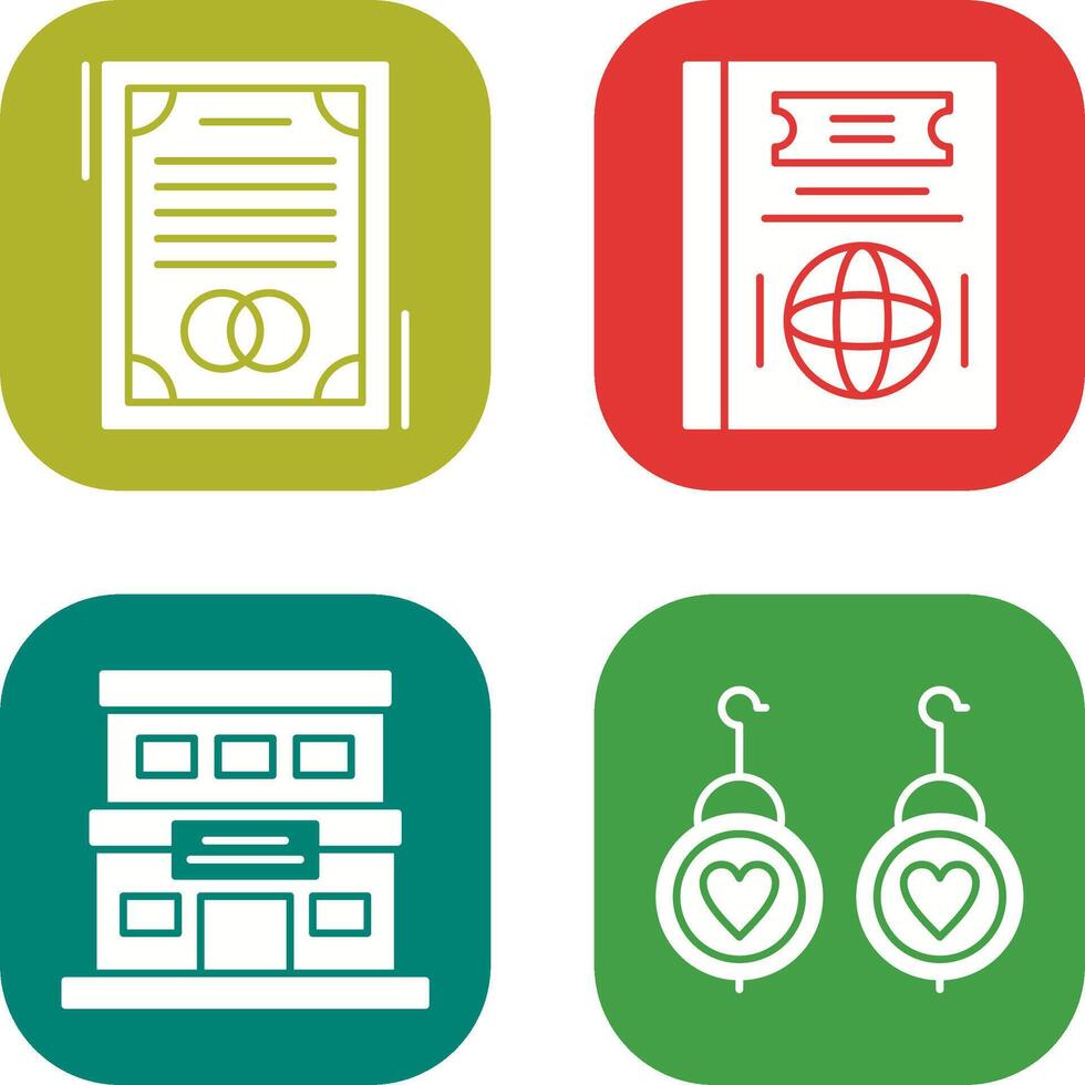 Wedding and Passport Icon vector