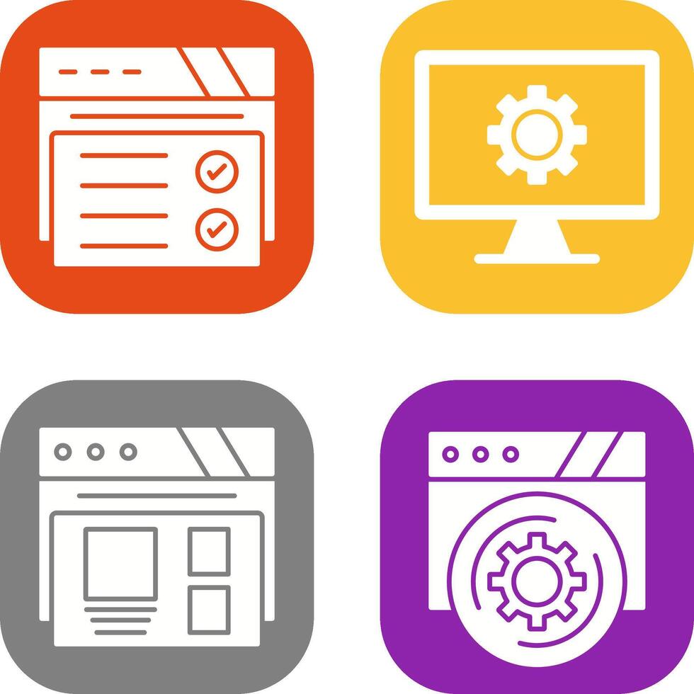 Web Browser and Monitor Screen Icon vector