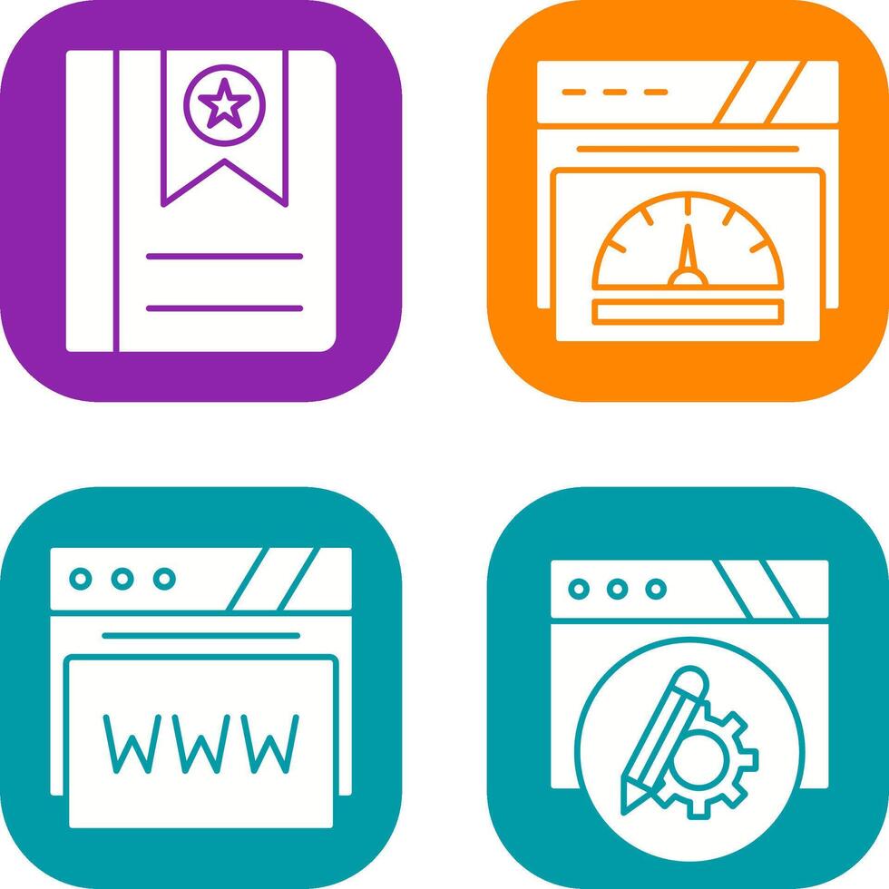 Bookmark and Speedometer Icon vector