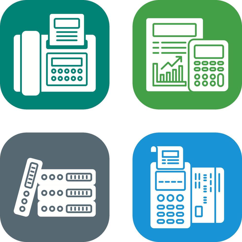 Fax and calculating Icon vector