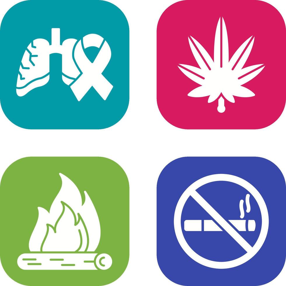 Cancer and Weed Icon vector