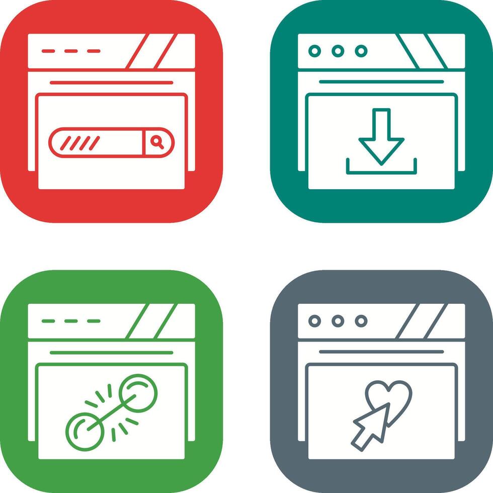 Search Bar and Download Icon vector