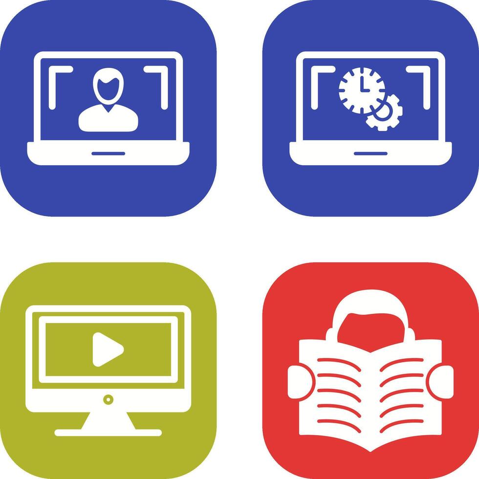 Flex Time and Online Lesson Icon vector
