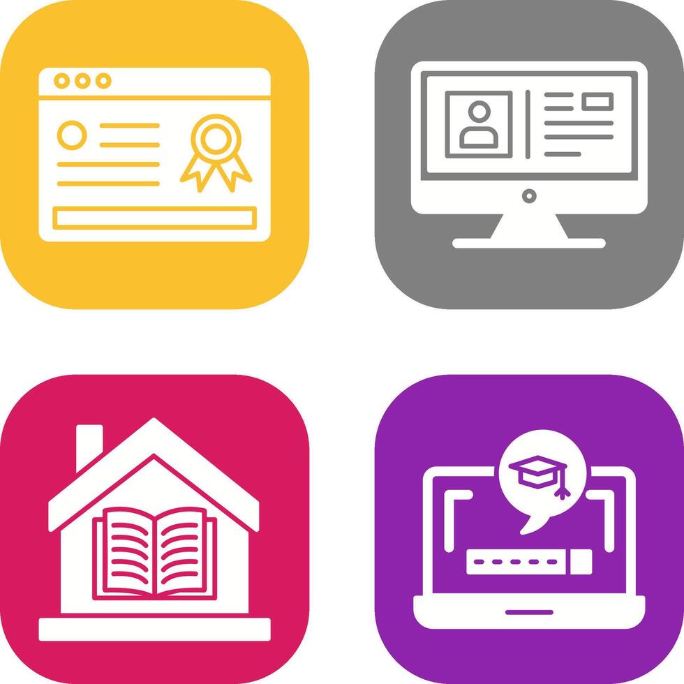 Online Certificate and Profile Icon vector