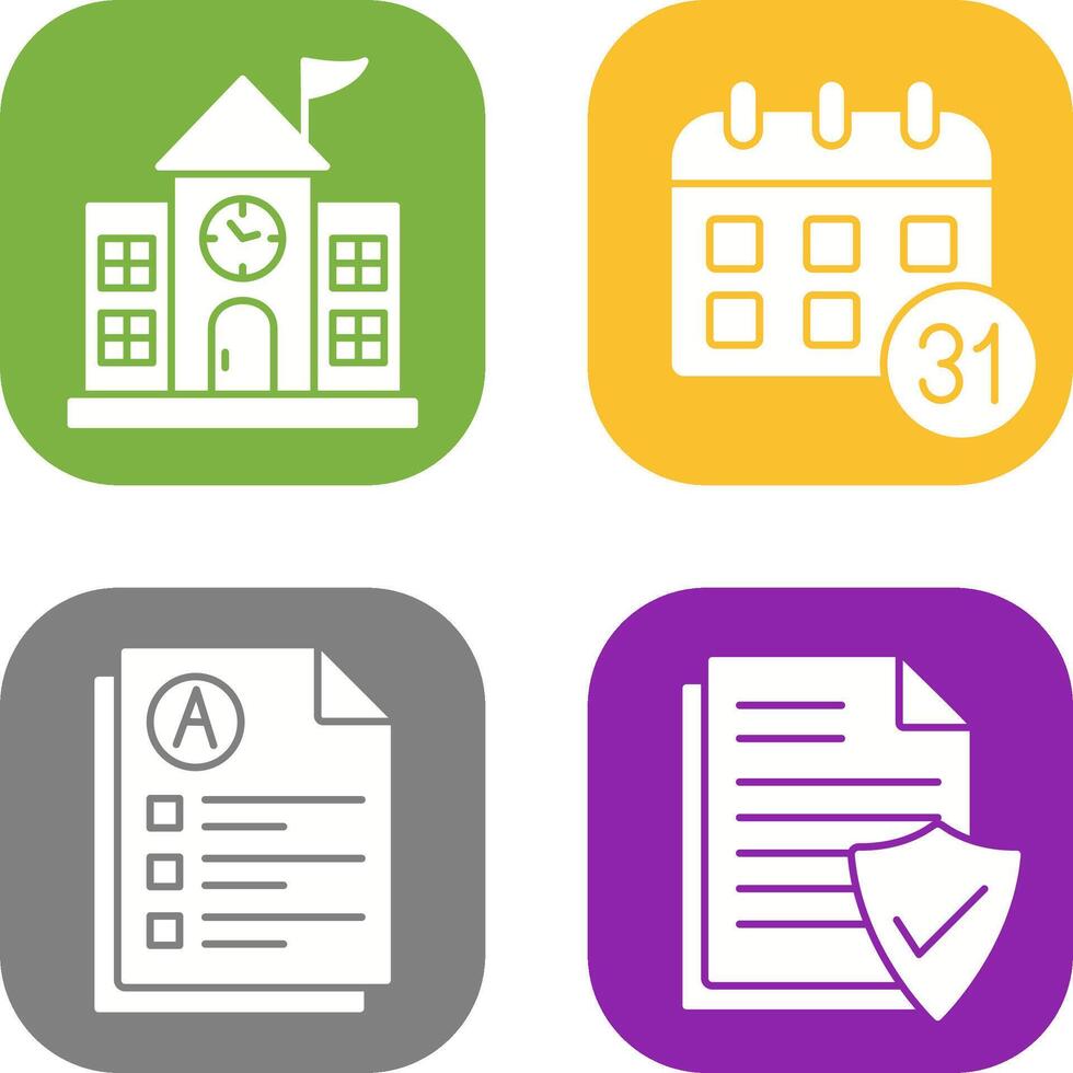 University Campus and Calendar Icon vector