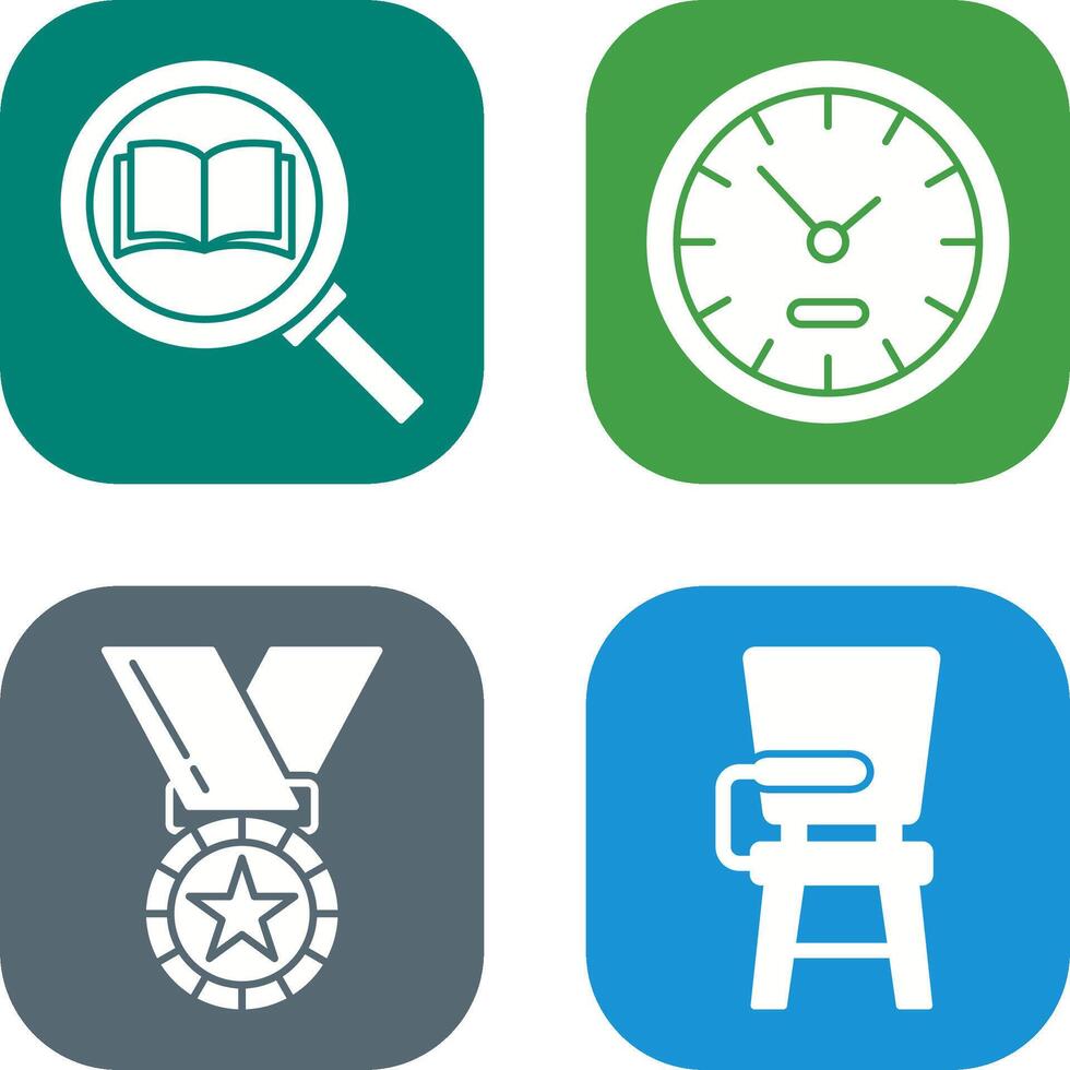 Search and ClockSnack and Money Icon vector