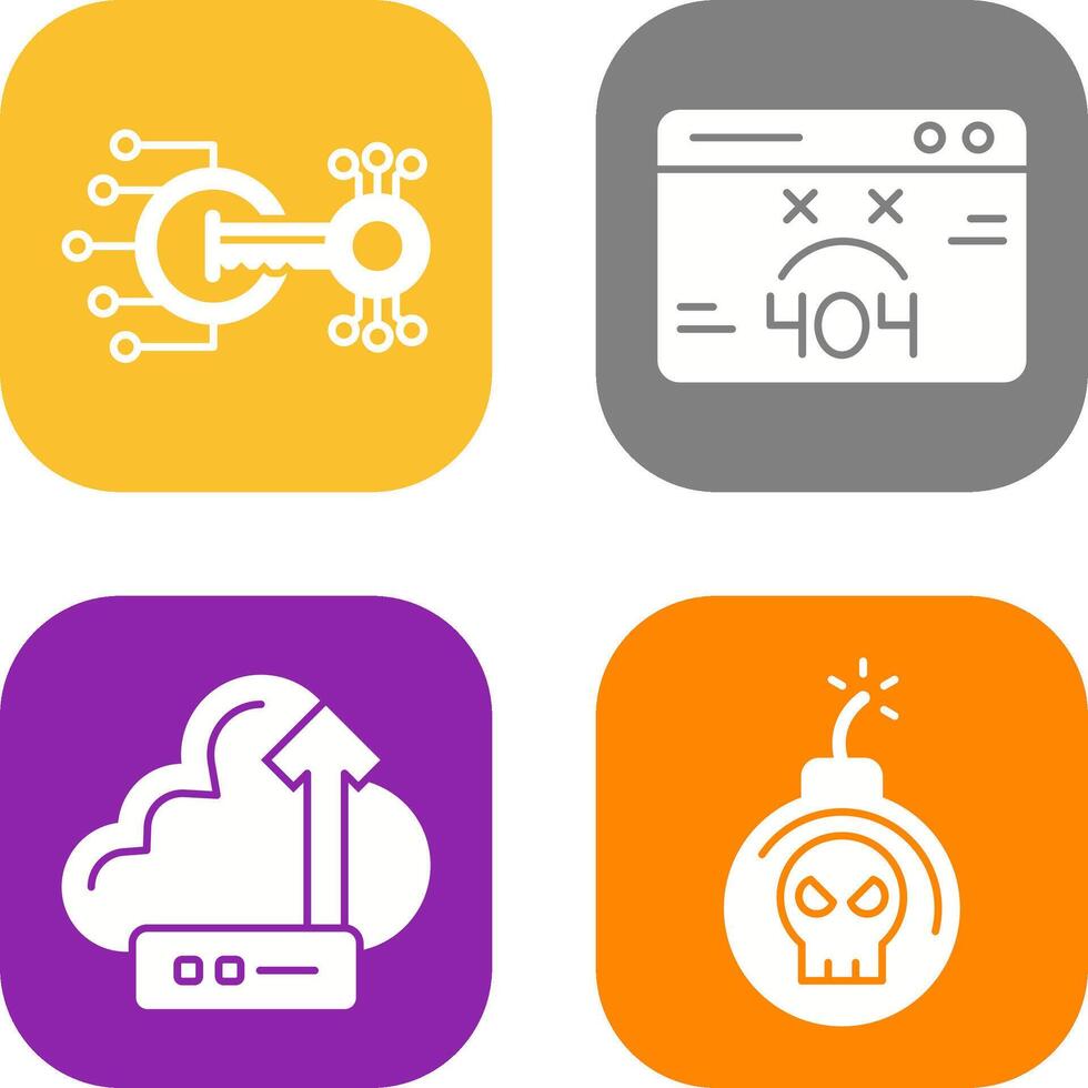 Encryption and 404 Error Icon vector
