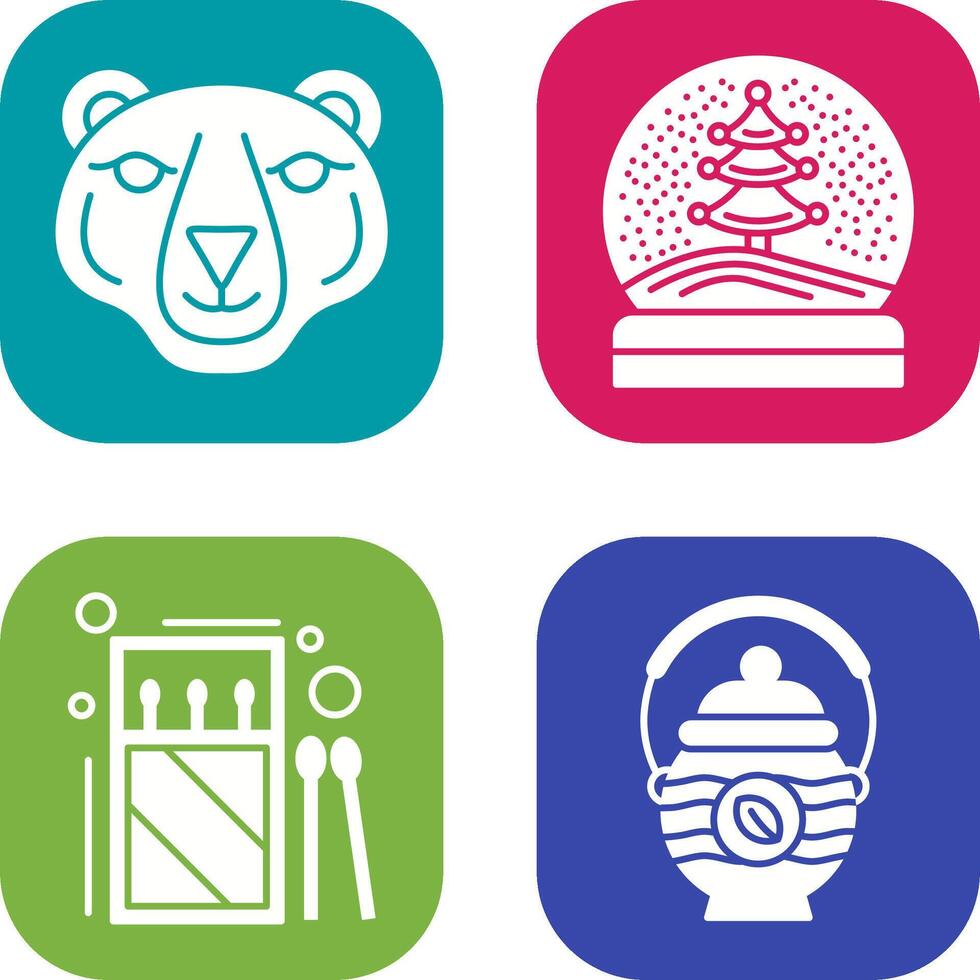 Polar Bear and Snow Globe Icon vector