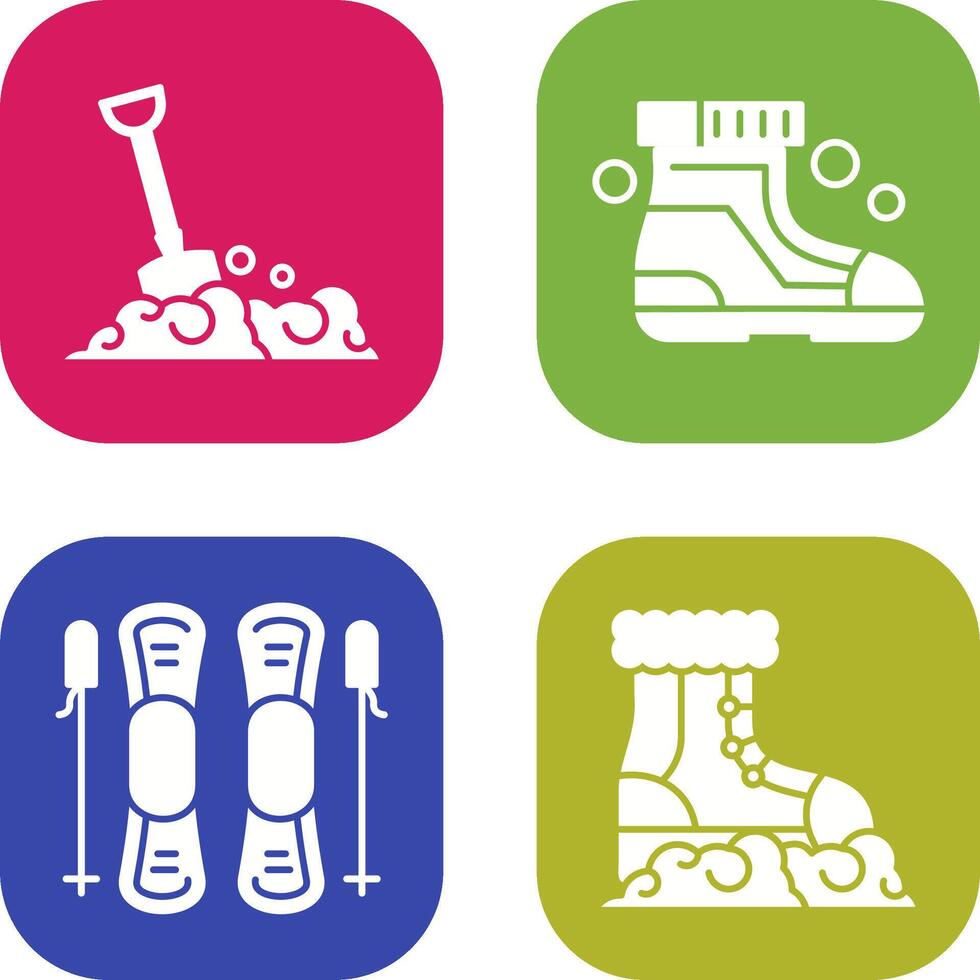 Shovel and Ski Boots Icon vector