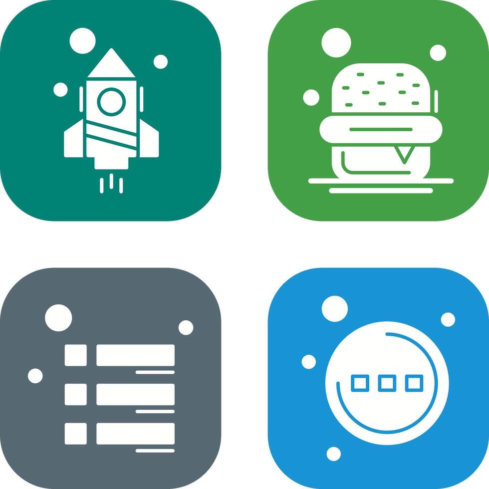 Rocket and Burger Icon vector
