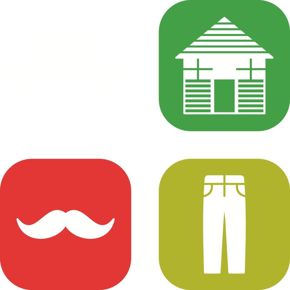 Picnic of Table and Wood Cabin Icon vector