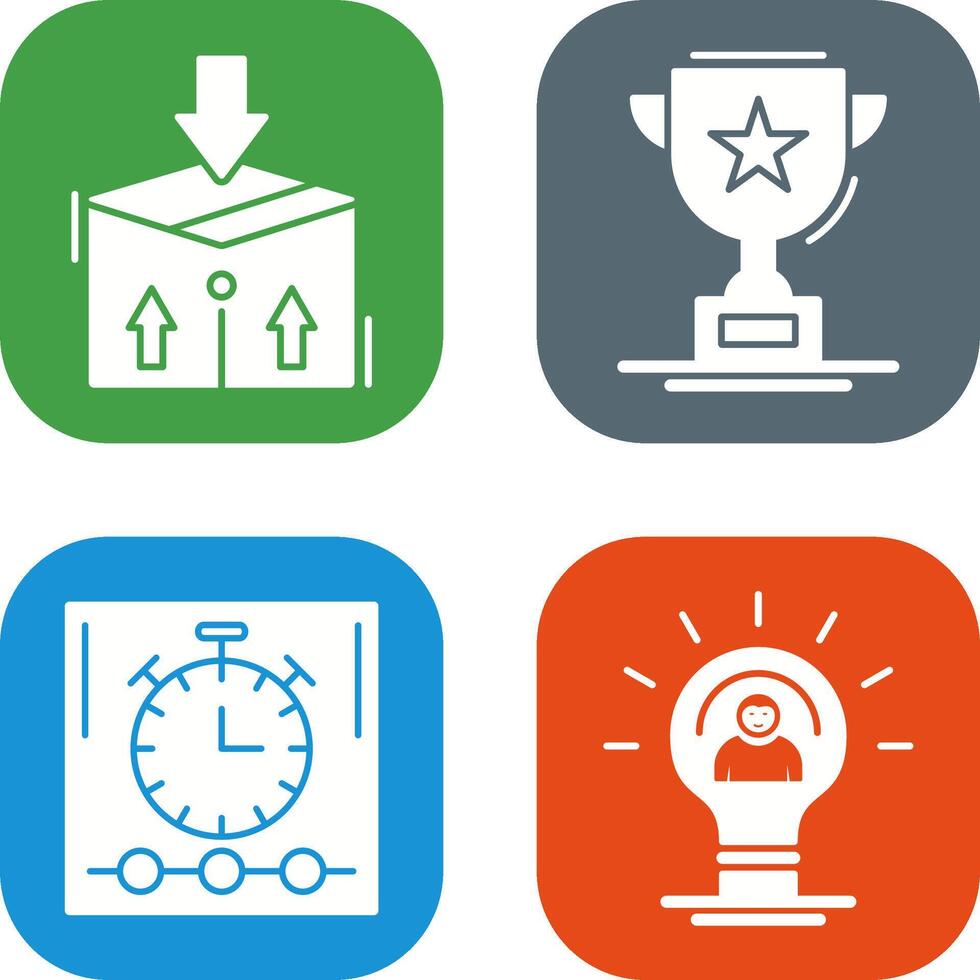 Package and Trophy Icon vector
