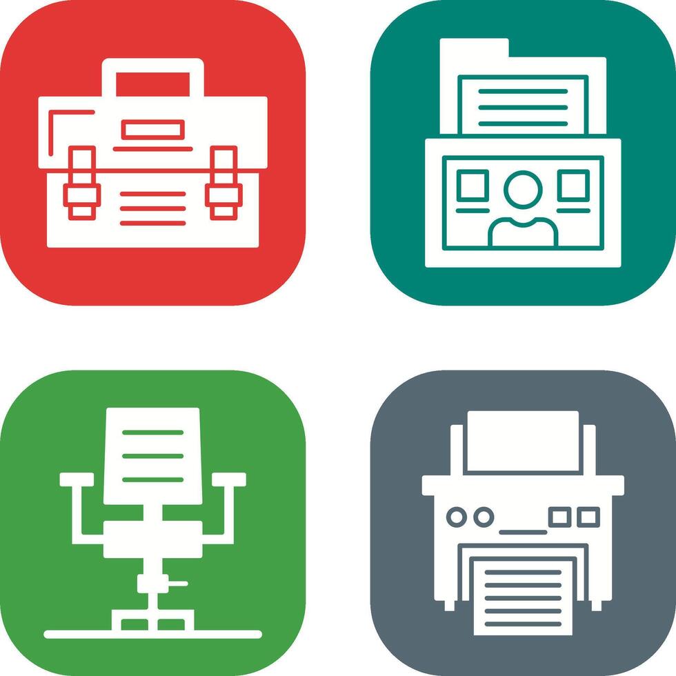 Briefcase and Folder Icon vector