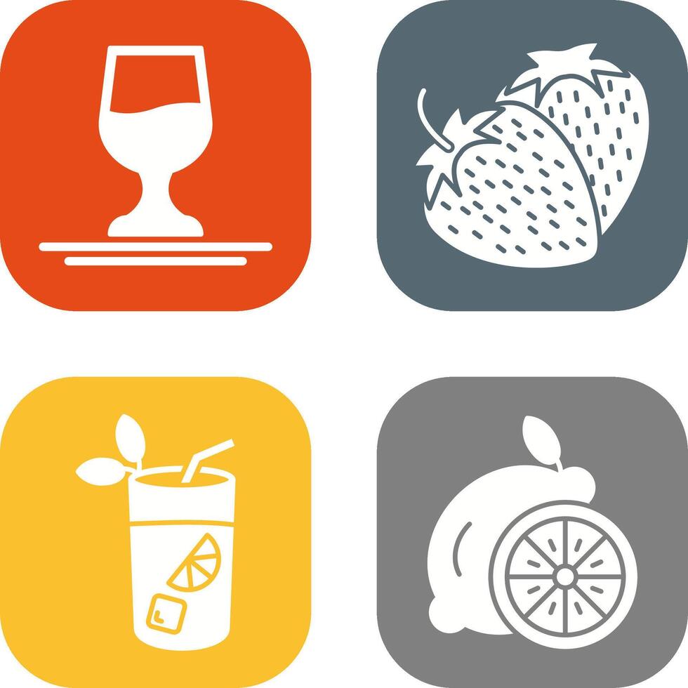 Wine and Strawberry Icon vector